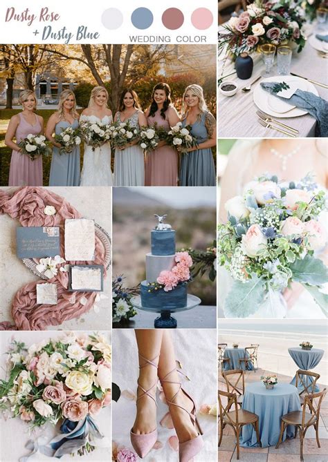 dusty blue and rose wedding.